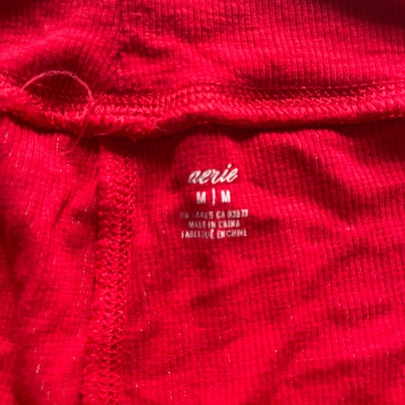 Aerie Red Ribbed Pj Shorts Size Medium - Picture 4 of 9